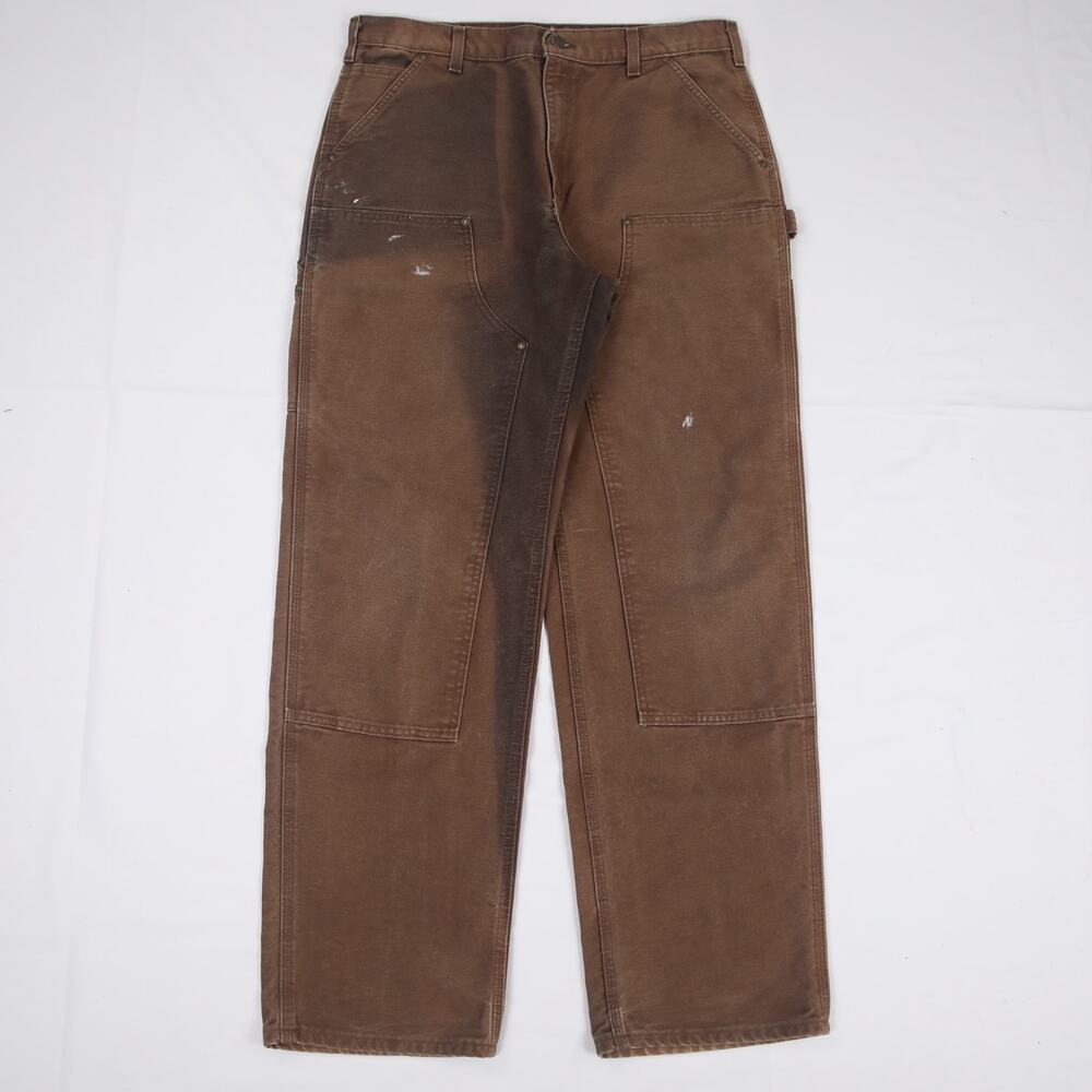 Vintage Carhartt B136 DKB Faded Brown Double Knee Carpenter Pant Size 35x32